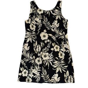 Pineapple Moon Vintage Silk Tropical Floral Mini Dress XL